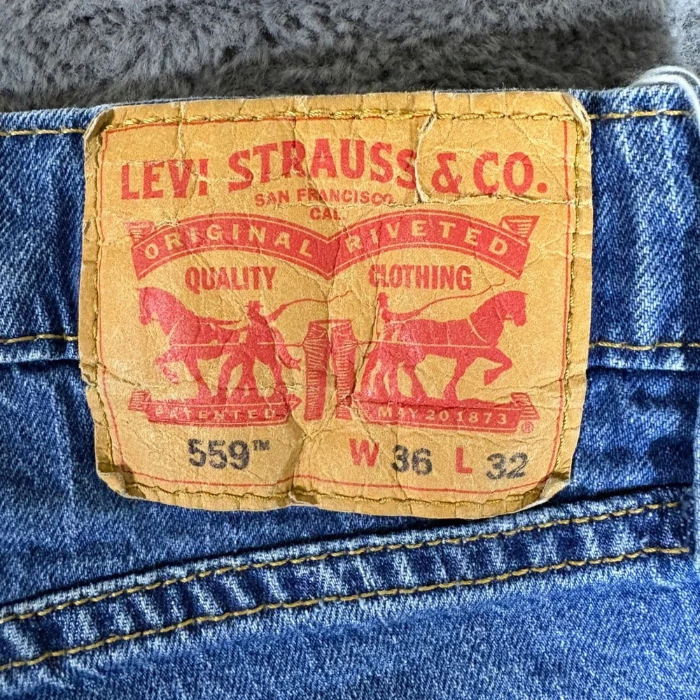 Levis 559 Relaxed Straight Mens Jeans 36x32 Blue Medium Wash Stretch Denim